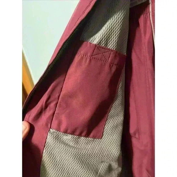 Alleson Women’s Large Track Suit Burgandy Stripped Pockets Zip - Picture 9 of 16